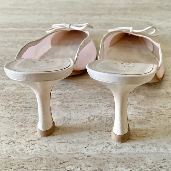 Vintage Chanel Mesh CC Bow Cap Toe Mule Heels - Picture 7 of 9